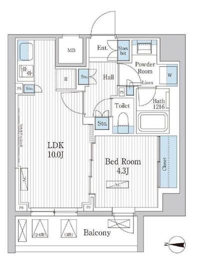 パークアクシス東陽町レジデンス　416号室　間取り
