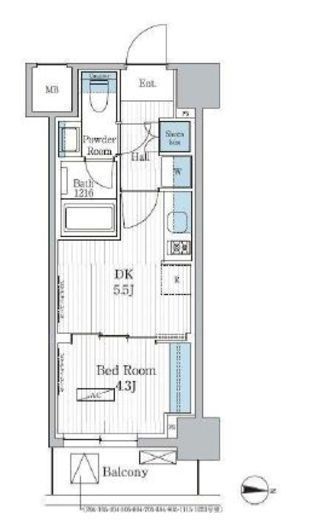 パークアクシス東陽町レジデンス　505号室　間取り