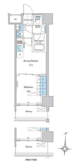 ルフォンプログレ清澄白河プレミア　706号室　間取り
