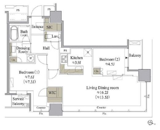 目黒MARCレジデンスタワー　307号室　間取り