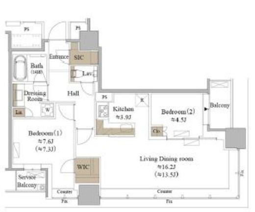 目黒MARCレジデンスタワー　707号室　間取り