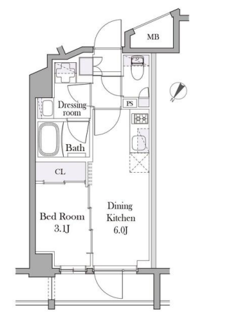 イプセ目黒中町　504号室　間取り