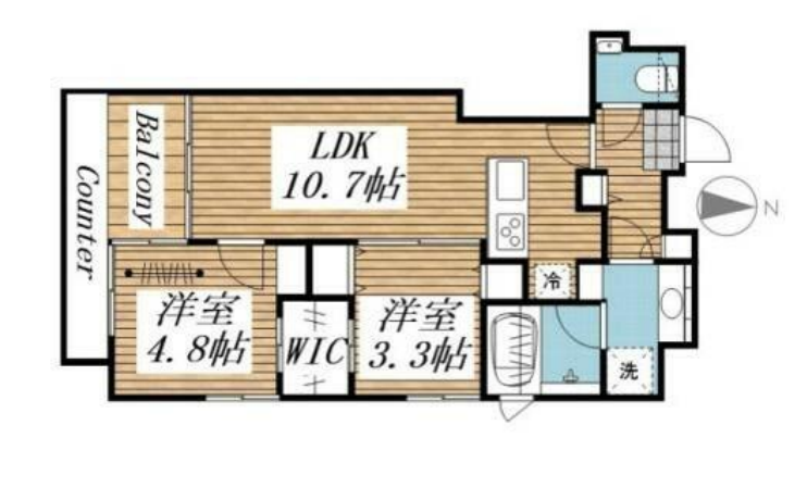 パークルール大手町　1102号室　間取り