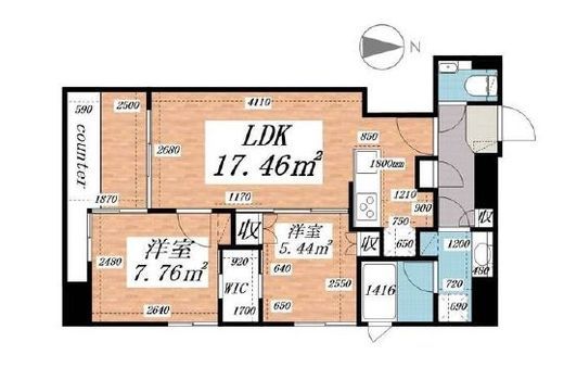 Park Rule大手町 (パークルール大手町)　1102号室　間取り
