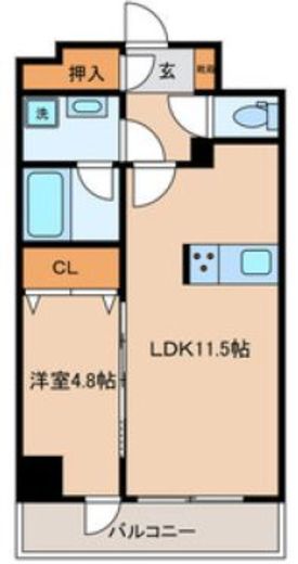 グローリオシェルト東京八丁堀　601号室　間取り