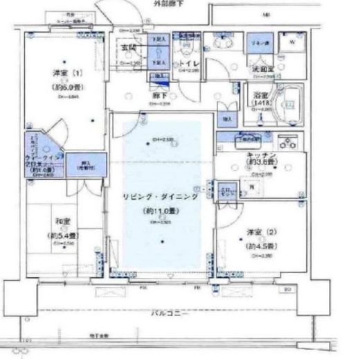 アーバンドックパークシティ豊洲タワー　4116号室　間取り