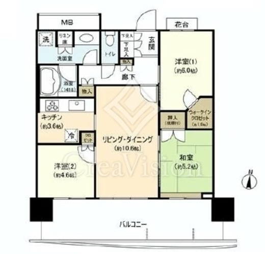 アーバンドックパークシティ豊洲タワー　A711号室　間取り