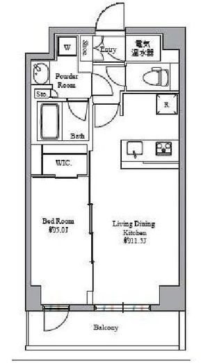 ハーモニーレジデンス高田馬場　B101号室　間取り