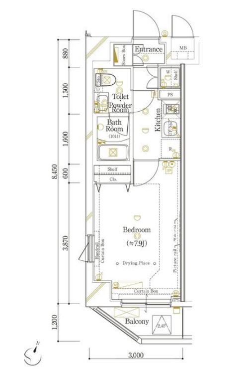 ガリシア新宿都庁前　201号室　間取り
