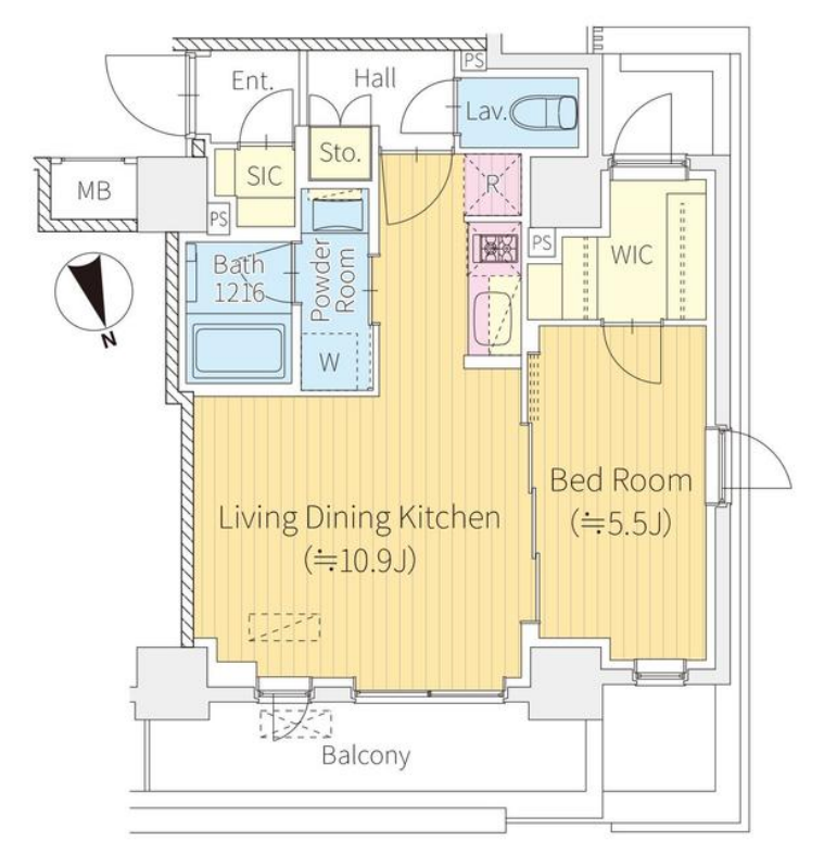 コモド目黒東山　202号室　間取り