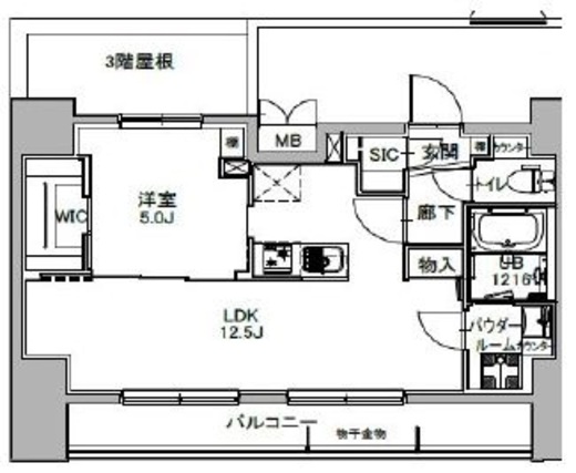 S-RESIDENCE八丁堀una (エスレジデンス八丁堀ウーナ)　1003号室　間取り