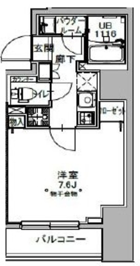 S-RESIDENCE八丁堀una　1201号室　間取り