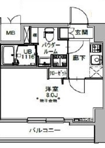 S-RESIDENCE八丁堀una (エスレジデンス八丁堀ウーナ)　203号室　間取り