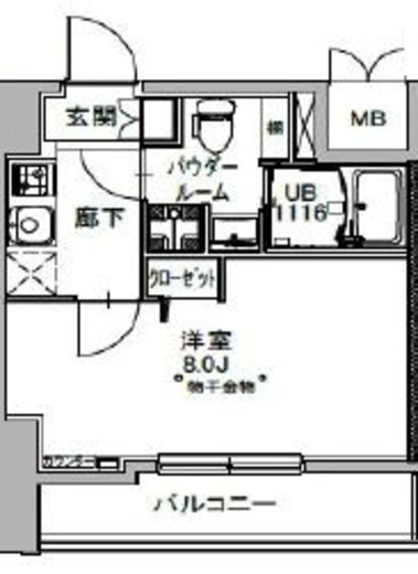 S-RESIDENCE八丁堀una (エスレジデンス八丁堀ウーナ)　402号室　間取り