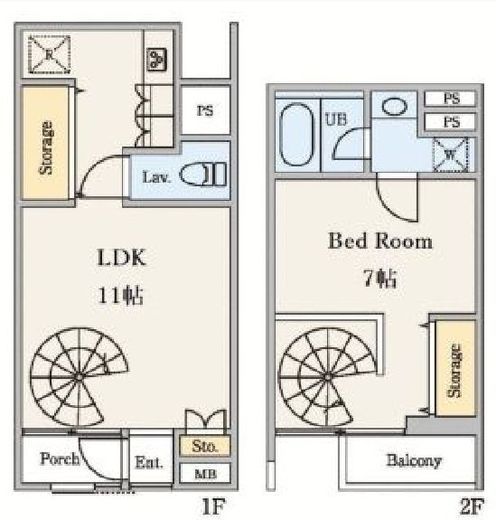 四谷アパートメント　102号室　間取り