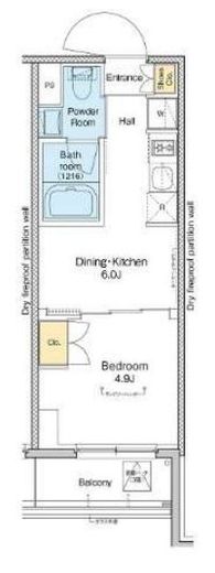 プラウドフラット亀戸　406号室　間取り