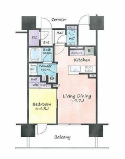パークホームズ初台ザレジデンス　204号室　間取り