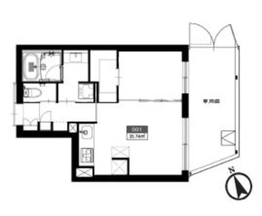 ASTILE代々木公園 (アスティーレ代々木公園)　001号室　間取り