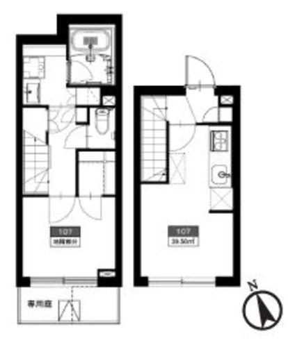 ASTILE代々木公園 (アスティーレ代々木公園)　107号室　間取り