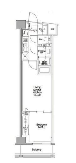 ザ・パークハビオSOHO代々木公園　303号室　間取り