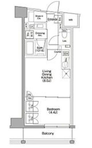 ザ・パークハビオSOHO代々木公園　409号室　間取り