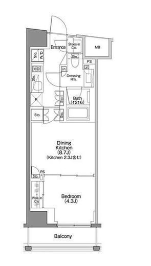 ザ・パークハビオSOHO代々木公園　507号室　間取り