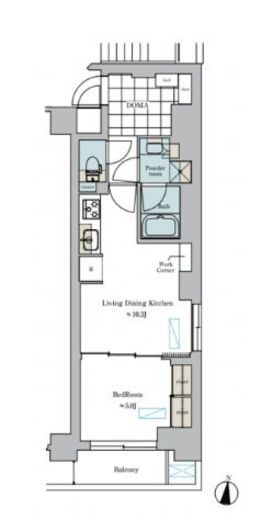 ブリリアイスト渋谷本町　508号室　間取り