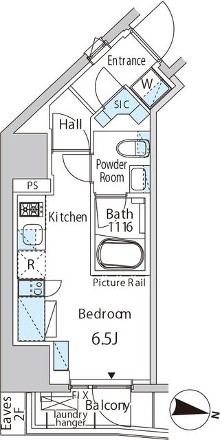 バウスフラッツ品川キャナルサイド　1005号室　間取り
