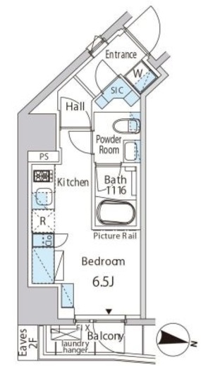 バウスフラッツ品川キャナルサイド　405号室　間取り