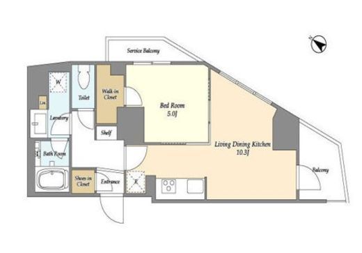 プライマル戸越銀座　304号室　間取り
