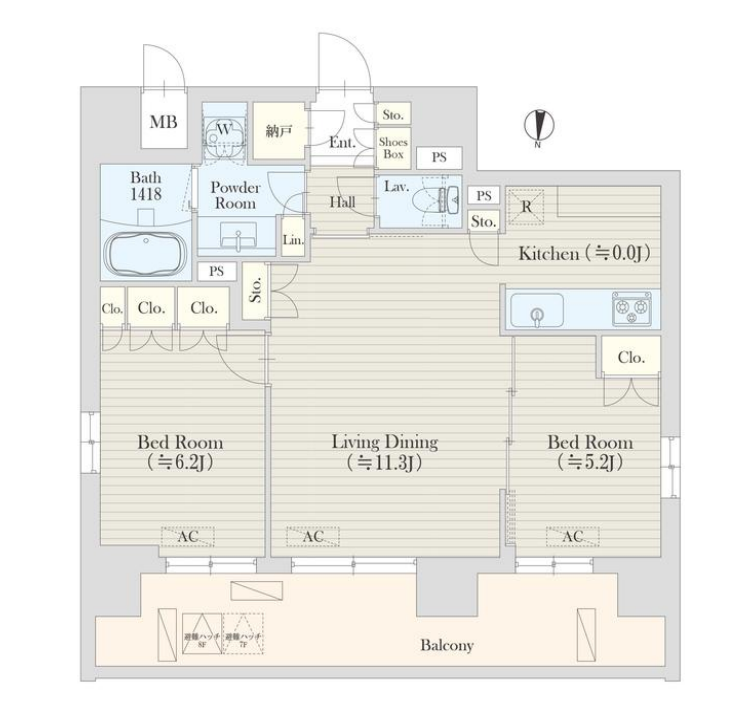 グランレスト渋谷大山町　701号室　間取り