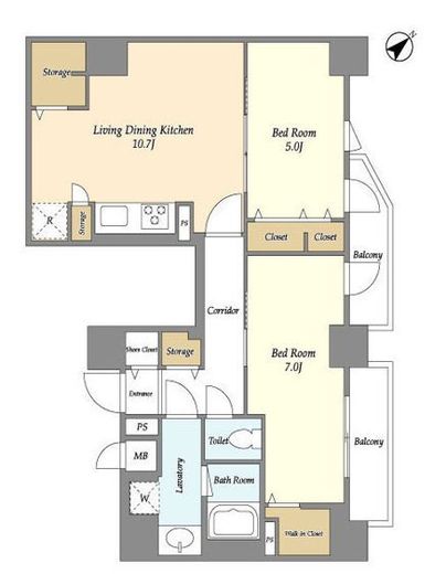 ミレドゥーエ門前仲町　701号室　間取り