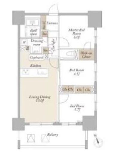 ライトテラス新宿御苑　1102号室　間取り