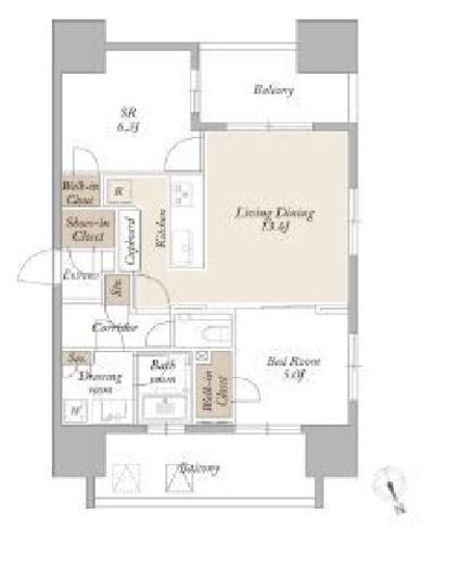 ライトテラス新宿御苑　1506号室　間取り