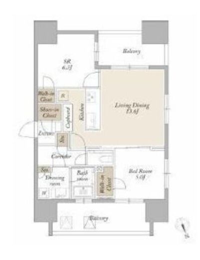 ライトテラス新宿御苑　1806号室　間取り