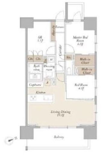 ライトテラス新宿御苑　805号室　間取り