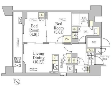 メゾンカルム日本橋馬喰町　1401号室　間取り