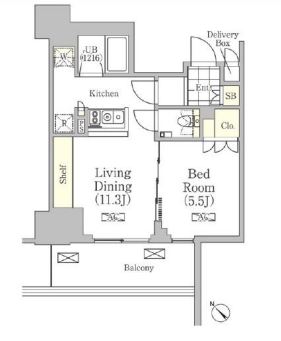 メゾンカルム日本橋馬喰町　507号室　間取り
