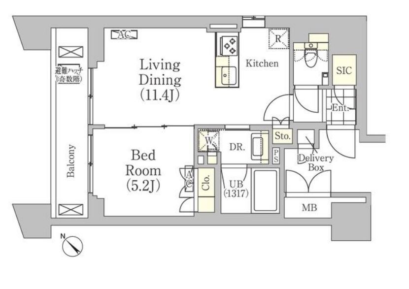 メゾンカルム日本橋馬喰町　505号室　間取り