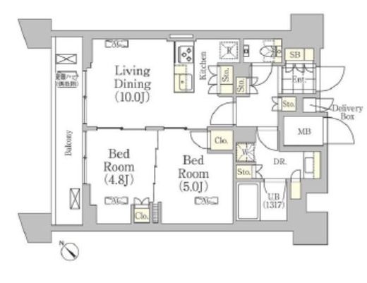 メゾンカルム日本橋馬喰町　1202号室　間取り