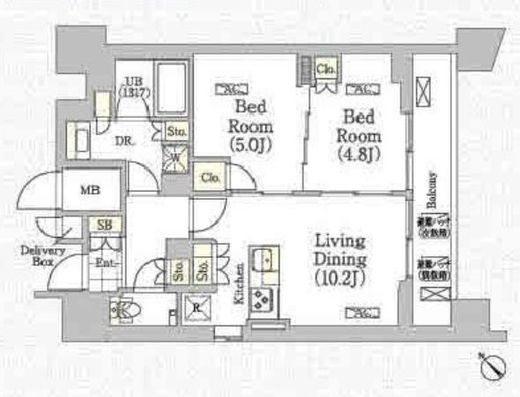 メゾンカルム日本橋馬喰町　1408号室　間取り