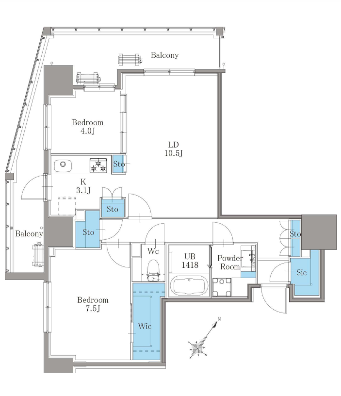 南麻布仙台坂レジデンス　903号室　間取り