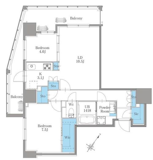 南麻布仙台坂レジデンス　803号室　間取り