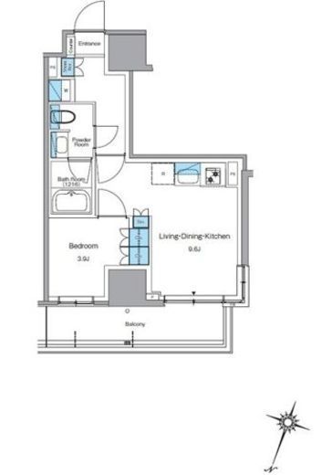 ルフォンプログレ渋谷ヒルトップ　1312号室　間取り