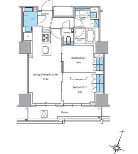 ルフォンプログレ渋谷ヒルトップ　1702号室　間取り