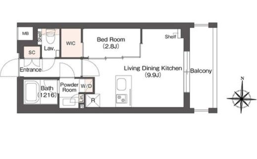 ミュプレ代々木上原　307号室　間取り