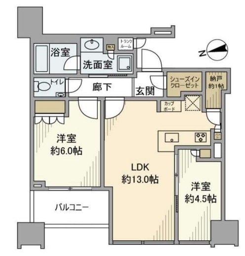 白金ザ・スカイ　E2401号室　間取り