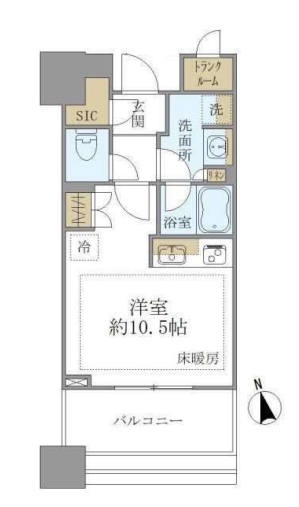 白金ザ・スカイ　E610号室　間取り