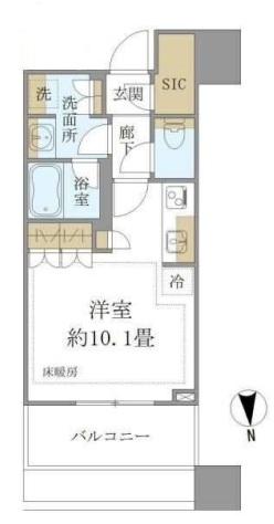 白金ザ・スカイ　E419号室　間取り
