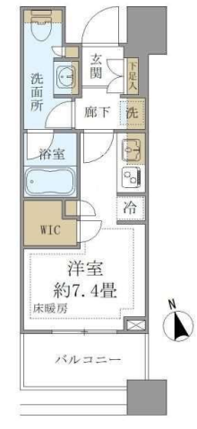 白金ザ・スカイ　E809号室　間取り